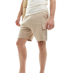 Solid, Regular Fit, Knee Length, Casual, Cotton Blend Cargo Shorts for Men